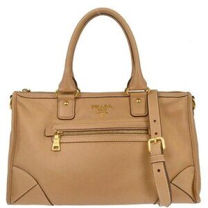 Prada Beige Leather 2way Handbag BL0639 204